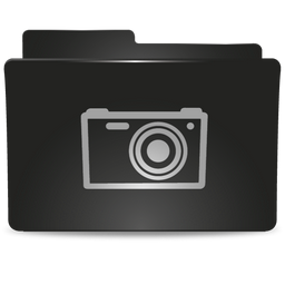 Folder Black Pictures Icon 256x256 png